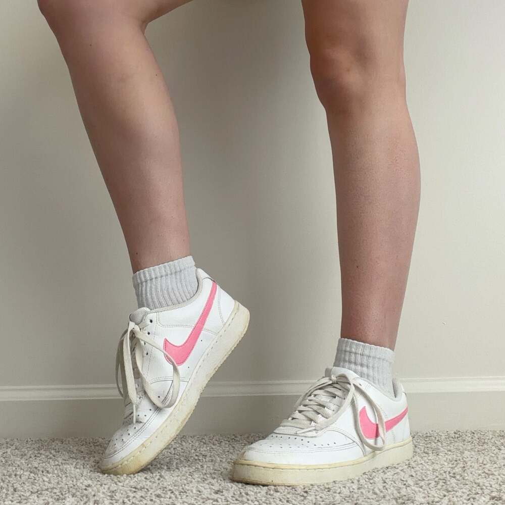 Nike Court Vision Women's White and Pink Sneakers
